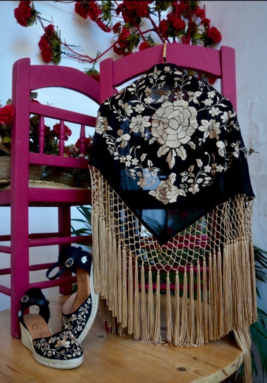Conjunto  esparteñas + mantón 