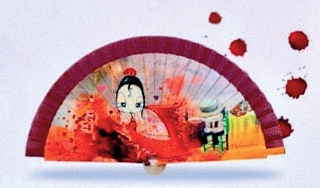 Abanico 'puro arte flamenco "