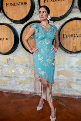 Vestido Jazmin verde turquesa