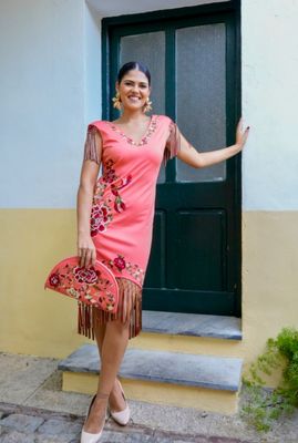 Vestido flamenco salmón 