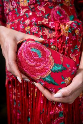 Bolso rosas y lentejuelas