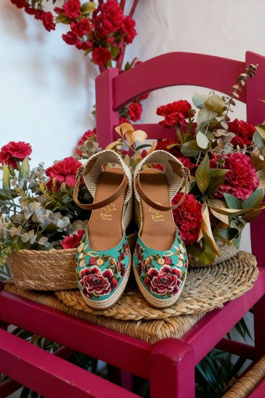 Esparteñas flamenco aqua