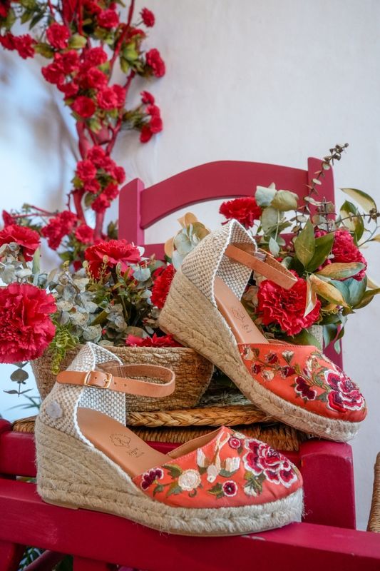 Esparteñas flamenco salmón 