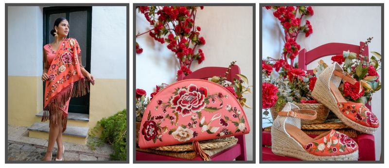 Conjunto esparteñas + mantón + bolso