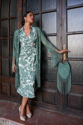 Conjunto Chaqueta saeta aqua y bolso