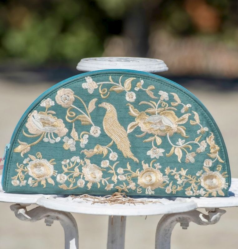 Bolso abanico verde agua