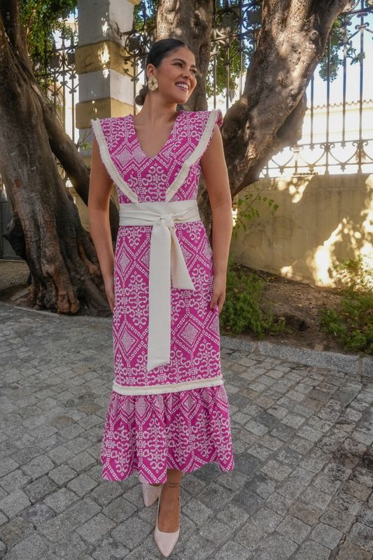 Vestido Lozanía fucsia 