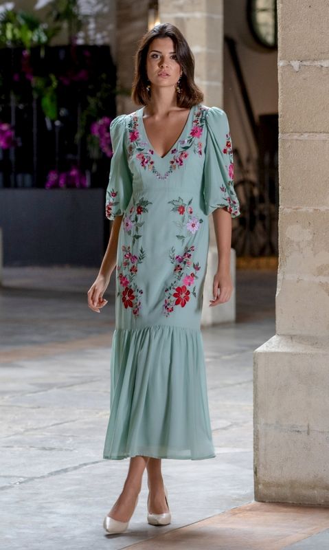 Vestido Amapola verde agua