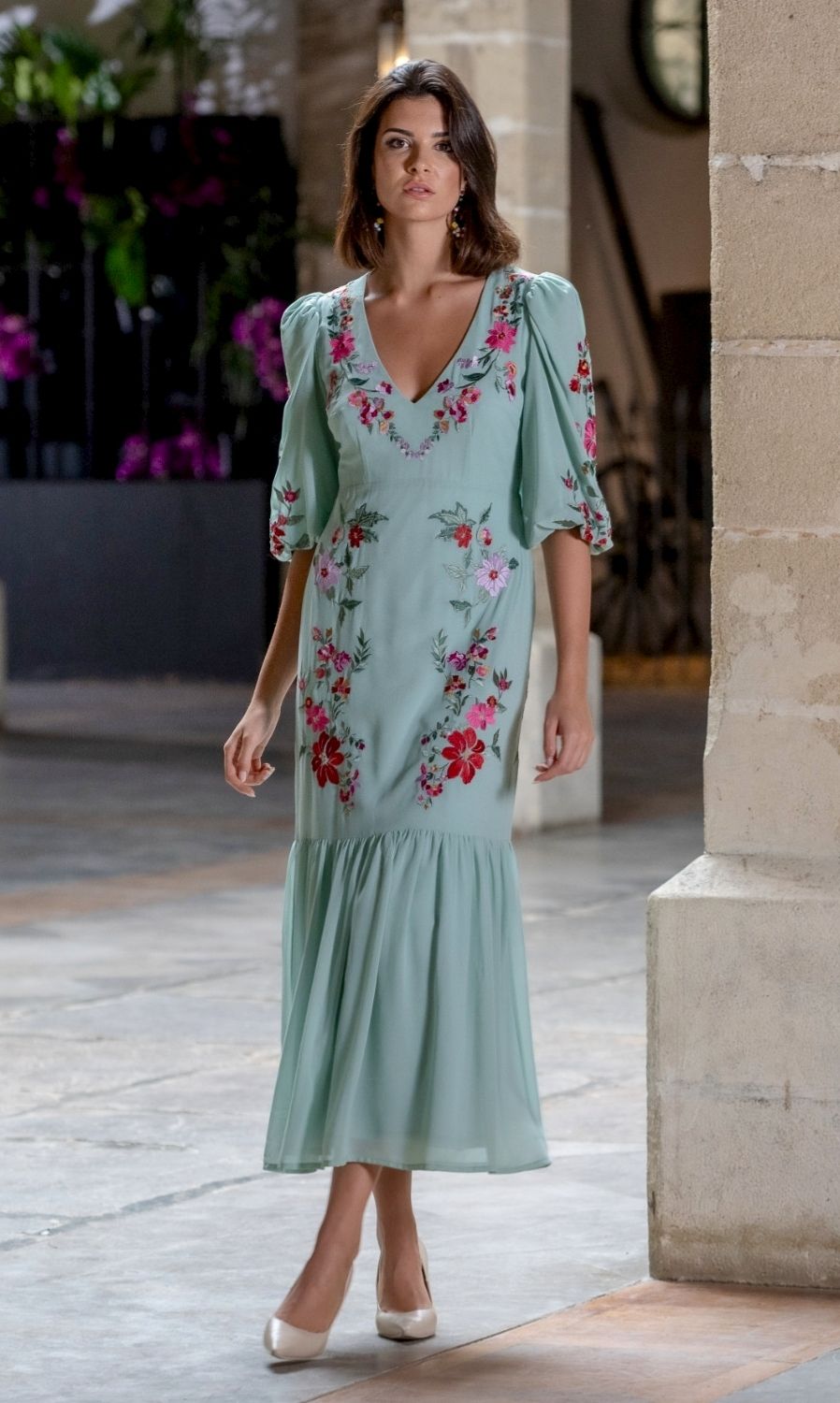 Vestido Amapola verde agua