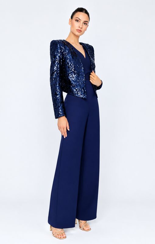 Chaqueta torera de lentejuelas azul