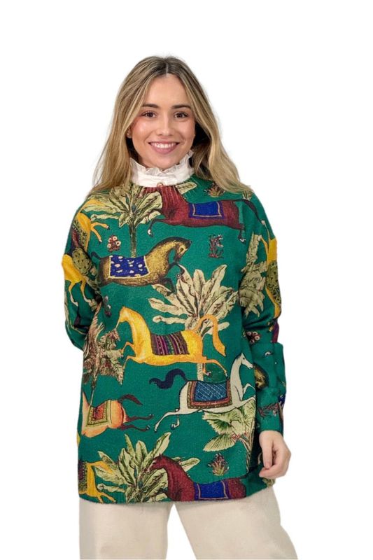 Jersey ecuestre verde