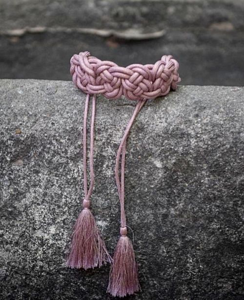 Cinturon trenzado rosa