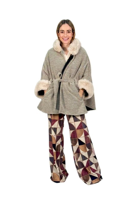 Poncho mezclilla gris