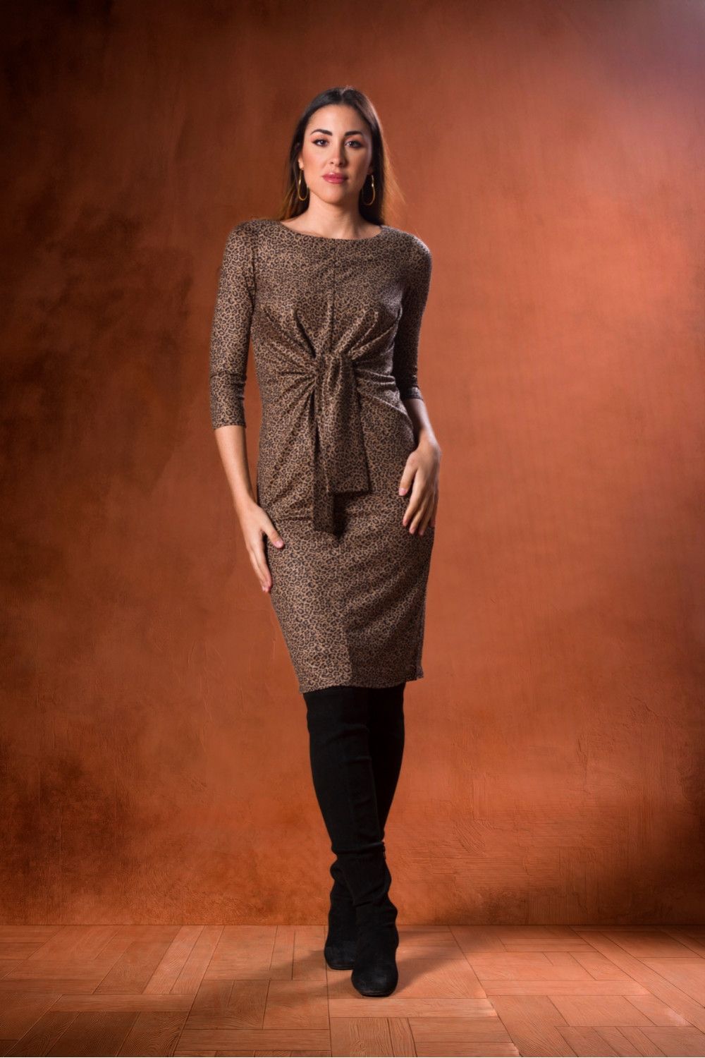 Vestido nudo leopardo 