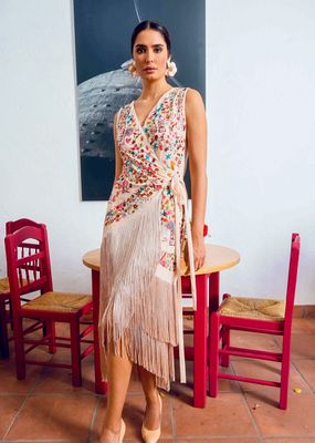 Vestido loto marfil