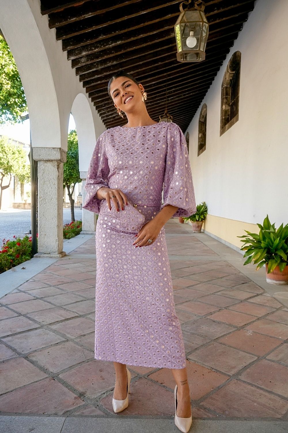 Falda cristal lila