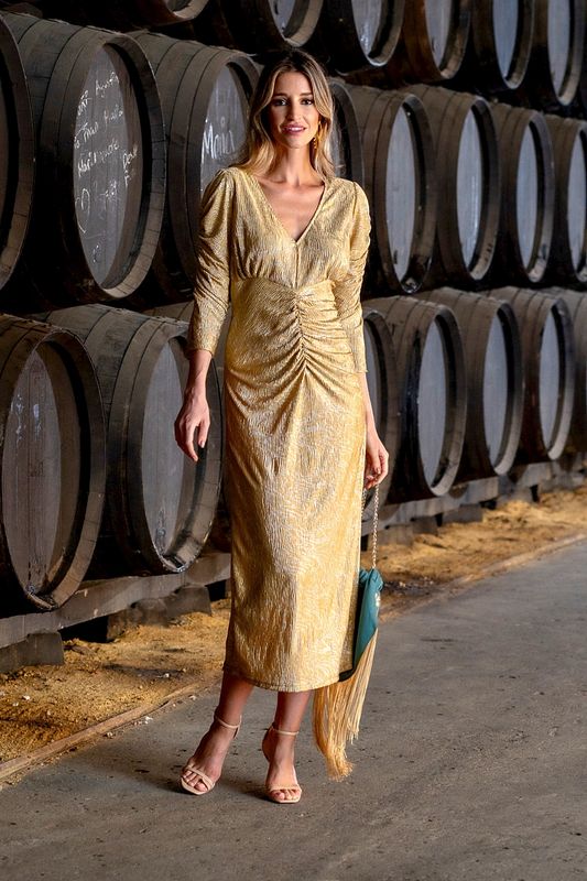 Vestido Moscatel dorado 
