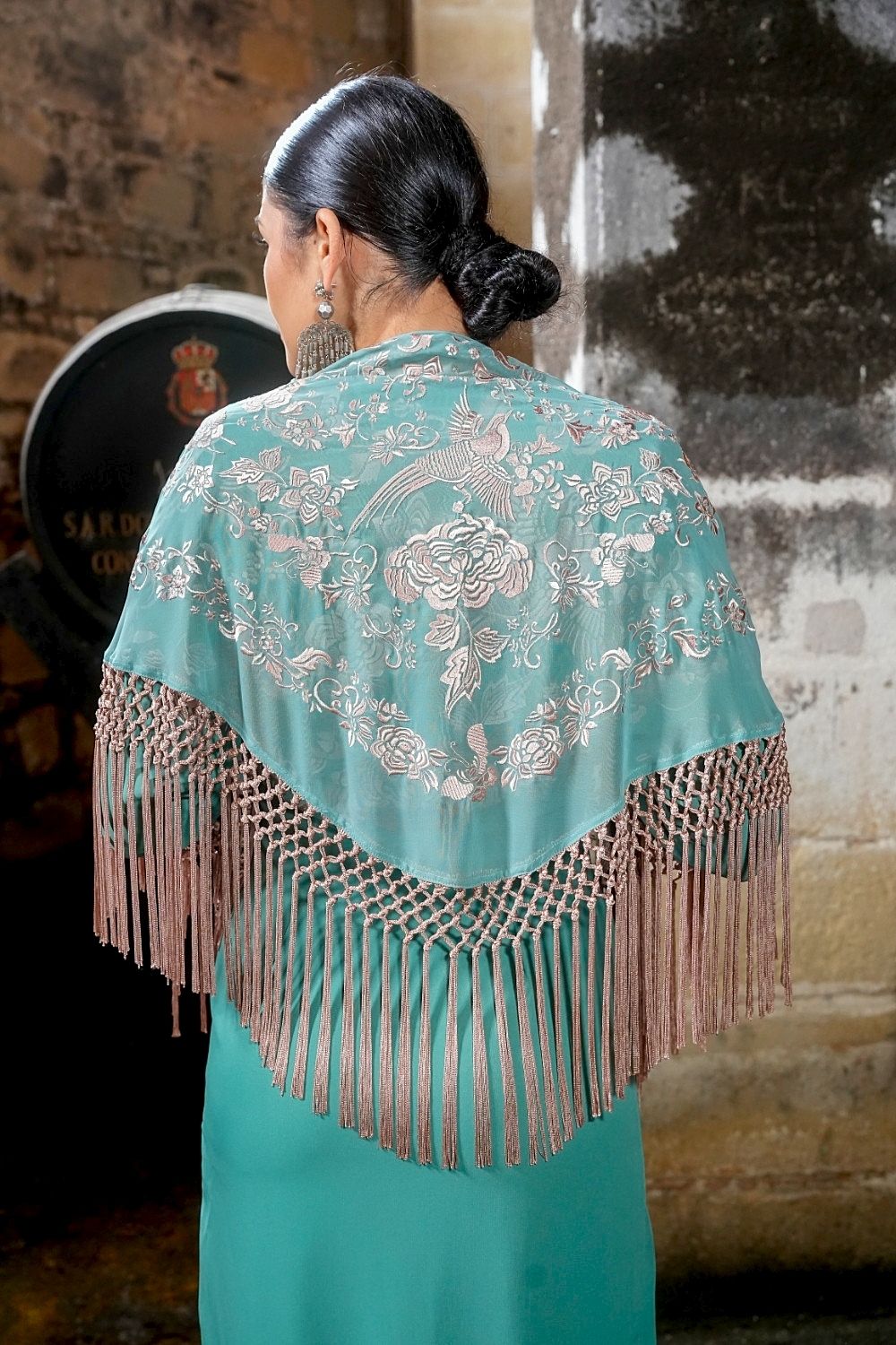 Mantón Manila verde