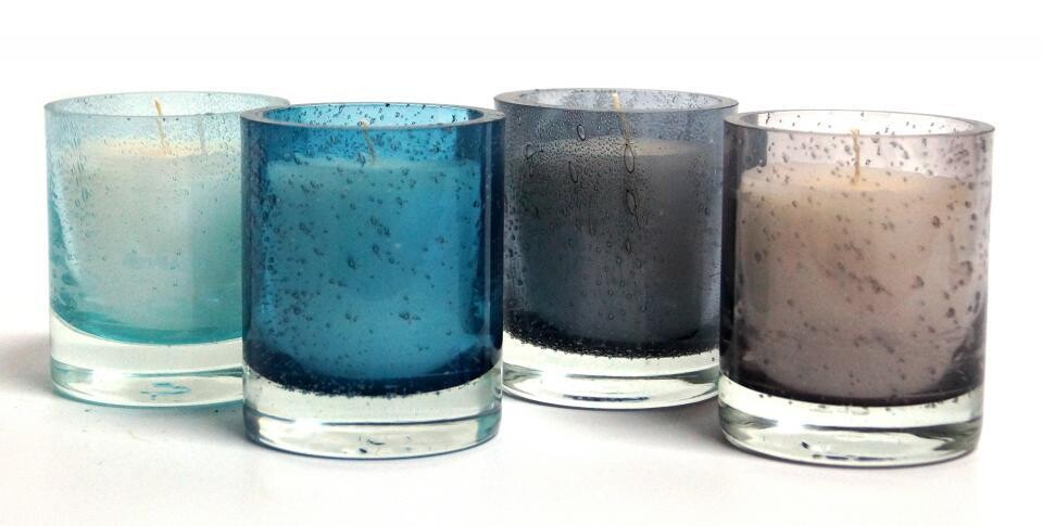 Свеча ароматизированная в бирюзовом стакане 9.2*7.8 см