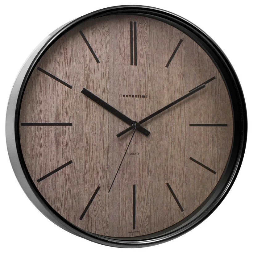 Часы настенные дизайн под темное дерево, 30.5 см