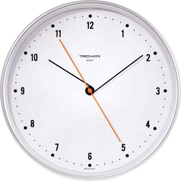 Часы настенные серебристый корпус, 30.5 см