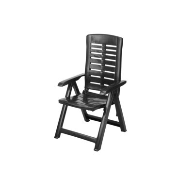 Кресло складное из чёрного пластика 58*10*88 см