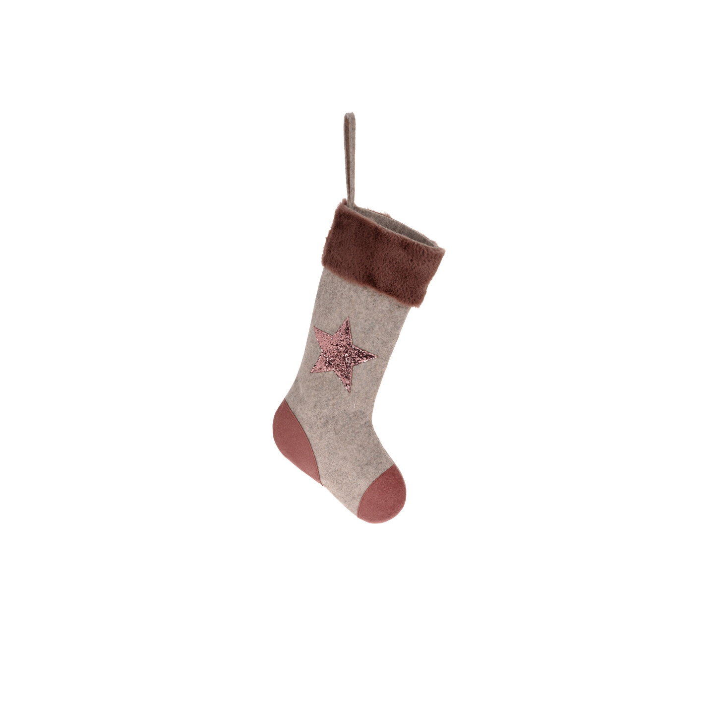 Носок для подарков темно-розовый Звезда 26*44 см