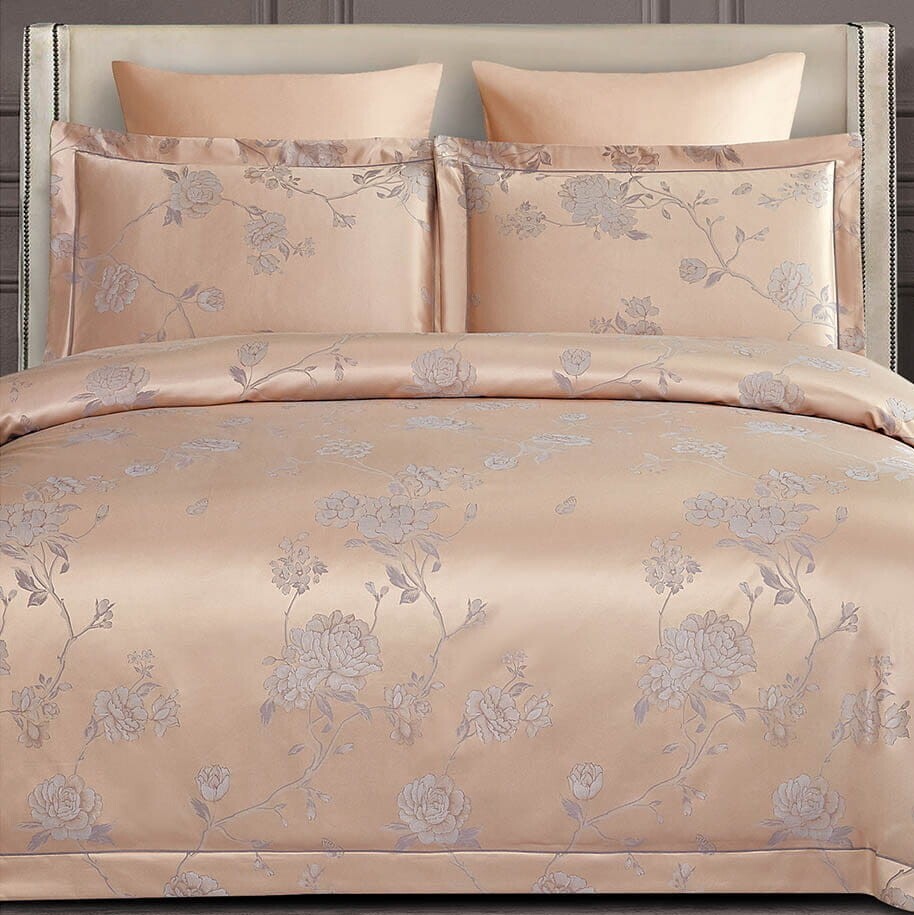 Комплект постельного белья из смеси бамбука и искусственного шелка с розами 2 спальный евро
