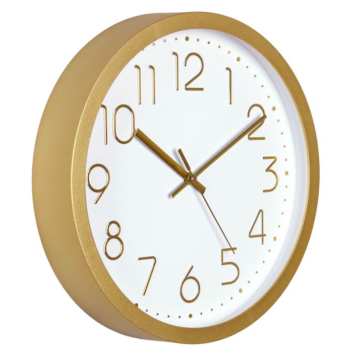 Часы настенные золотистый корпус, 30.5 см
