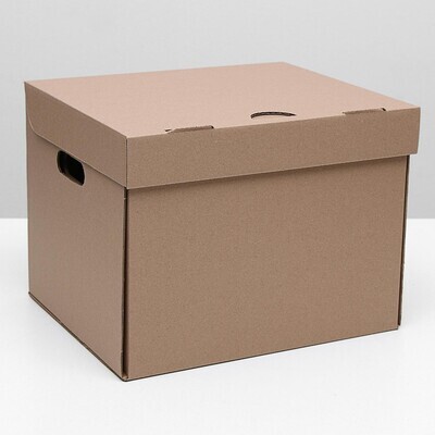 Коробка с крышкой картон крафт 40*34*30 см