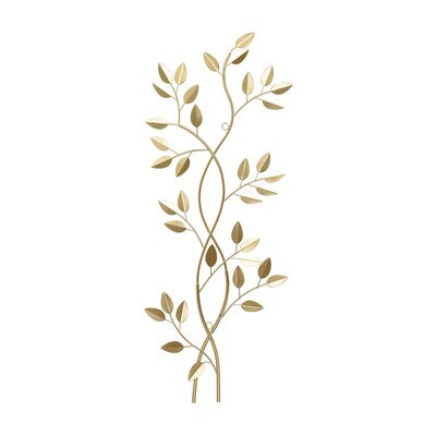 Настенный декор в форме листьев, металл/золотой 32.5*84 см