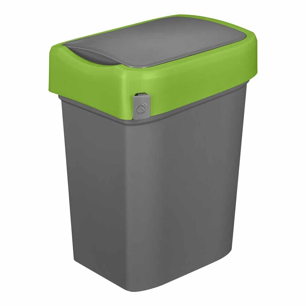 Контейнер для мусора из пластика, зеленый 25 л, 45.7*33.3*26.9 см