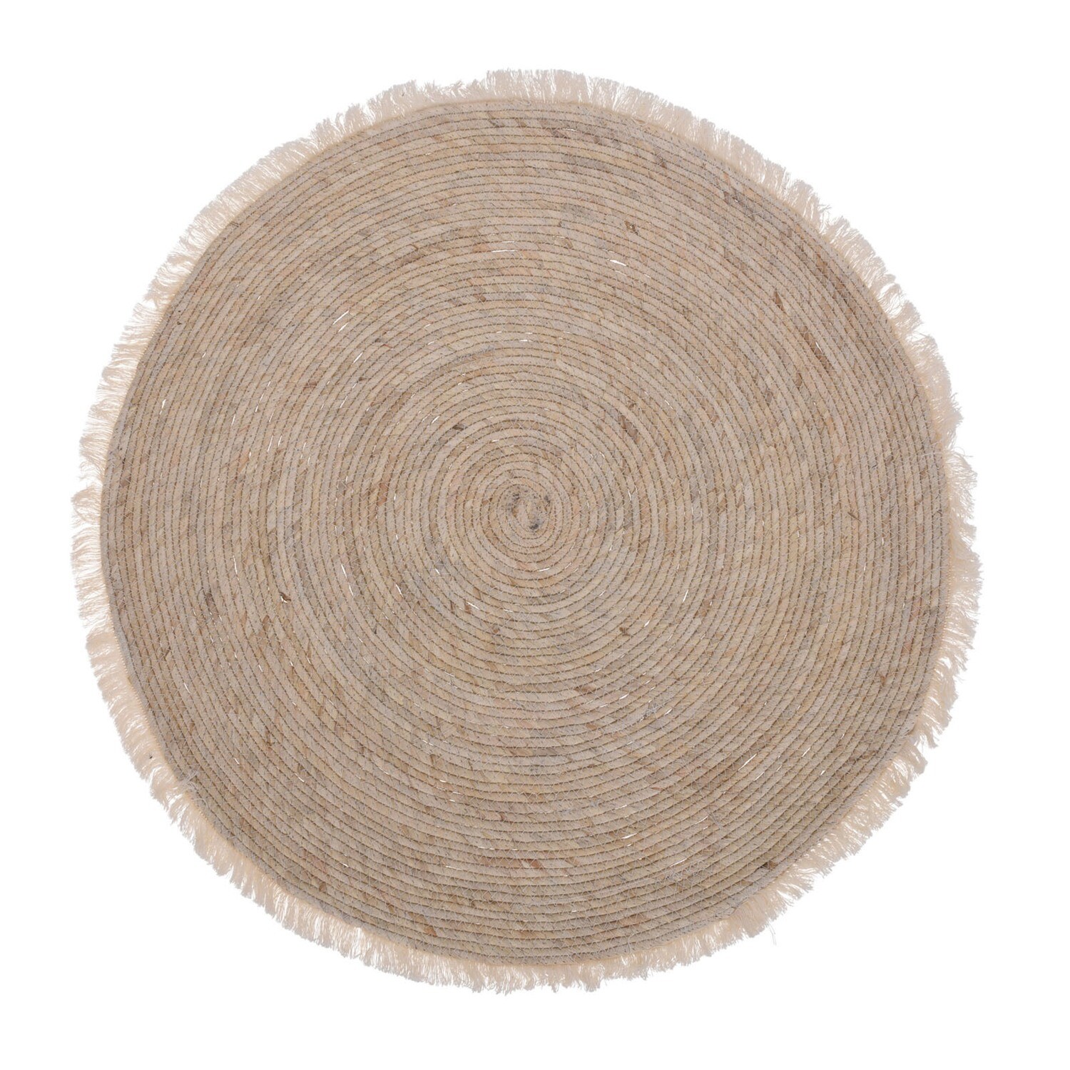 Коврик плетеный с бахромой круглый 80 см