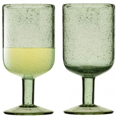 Набор бокалов для вина Flowi зеленые из 2 шт, 410 мл