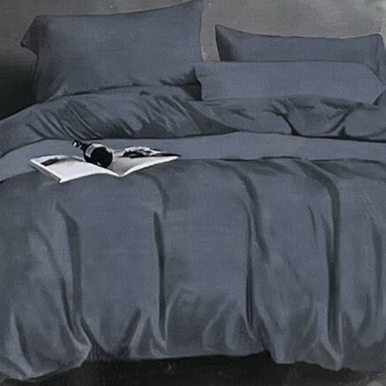 Комплект однотонного постельного белья из сатина 2 спальный семейный (дуэт)