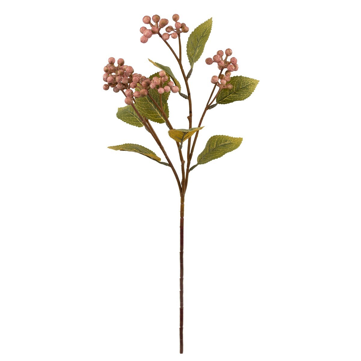 Растение искусственное Ветка с розовыми ягодами 53 см