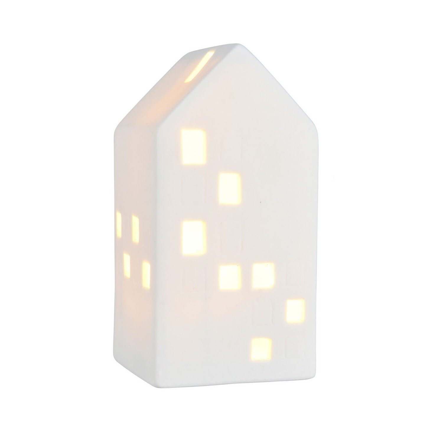 Домик керамический c LED подсветкой 7.3*6.8*13.5 см