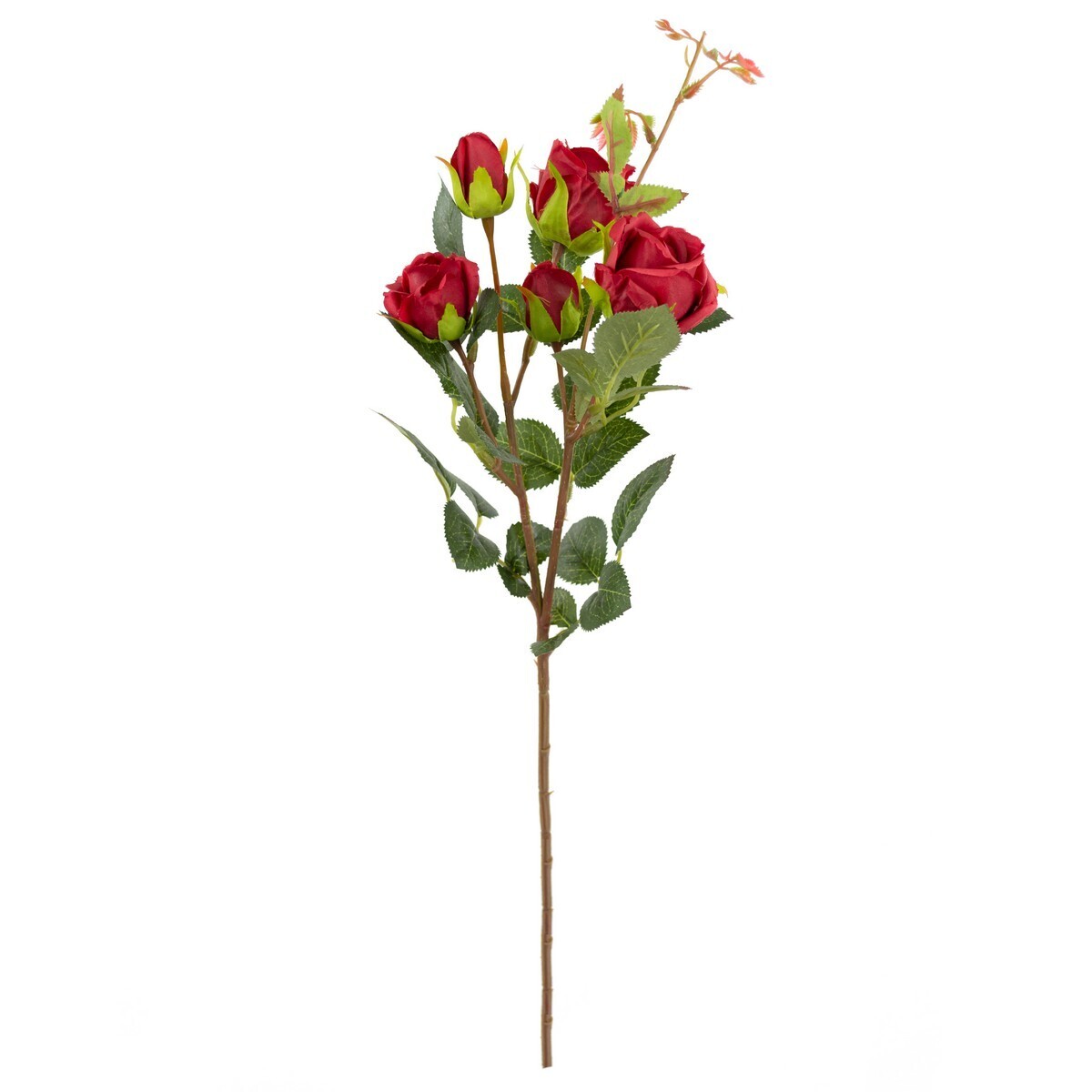 Растение искусственное Роза красная кустовая 49 см
