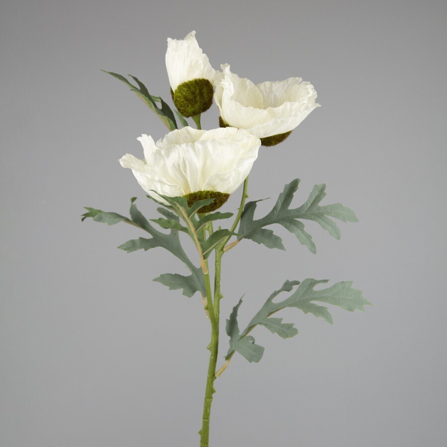 Растение искусственное Мак белый 57 см