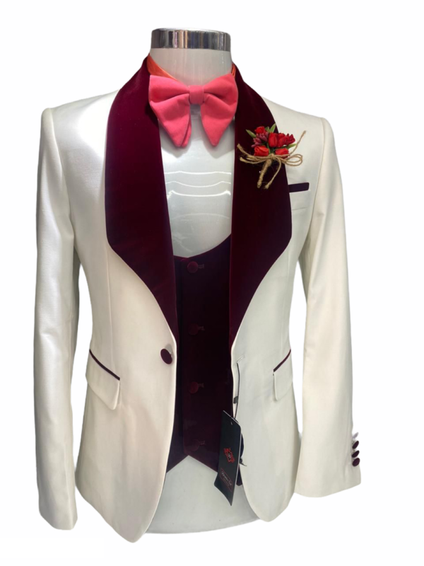Dernie Cr 3 Piece White Suit 
