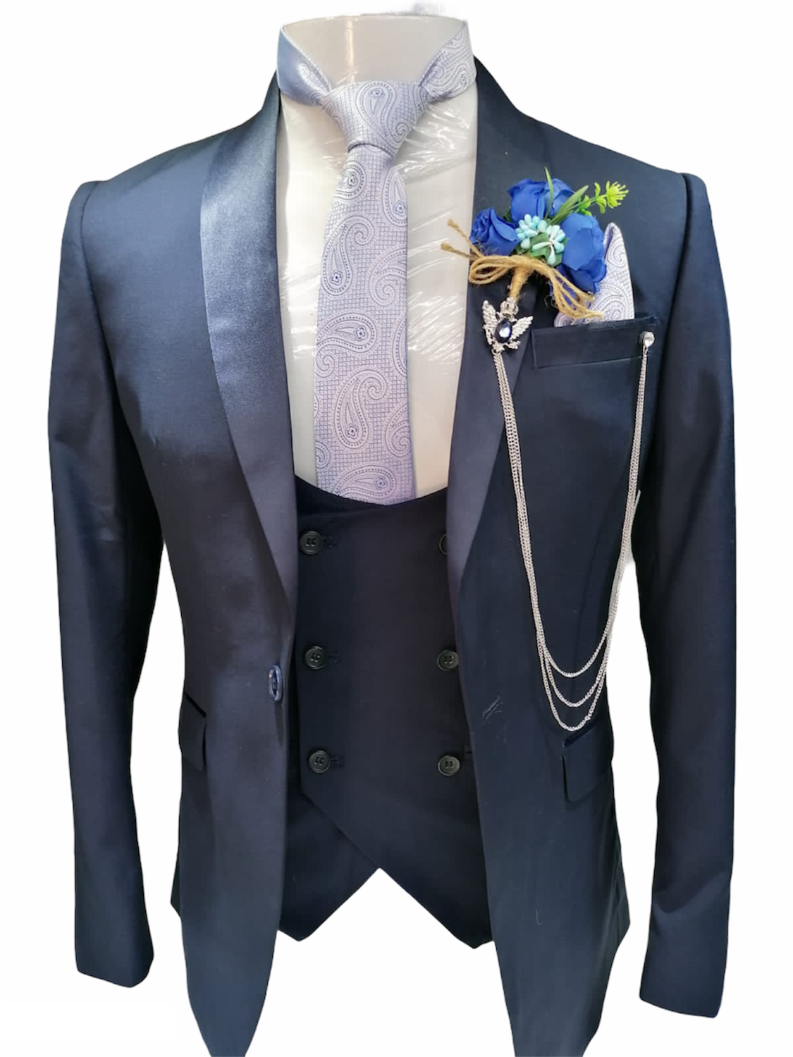 Navy Blue 3 Piece Suit 
