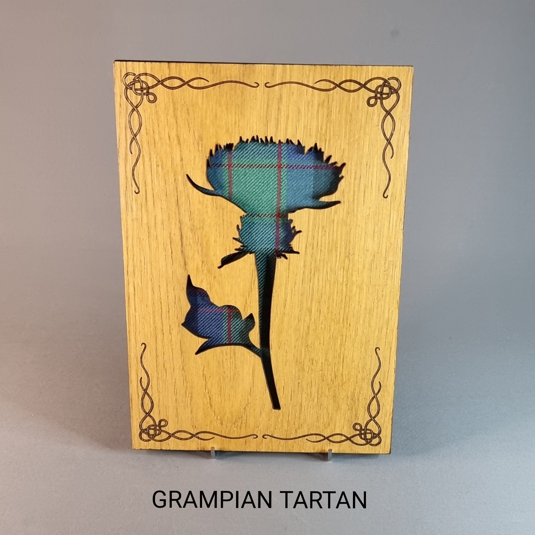 Scottish Thistle Oak Frame & Celtic Knot Design
