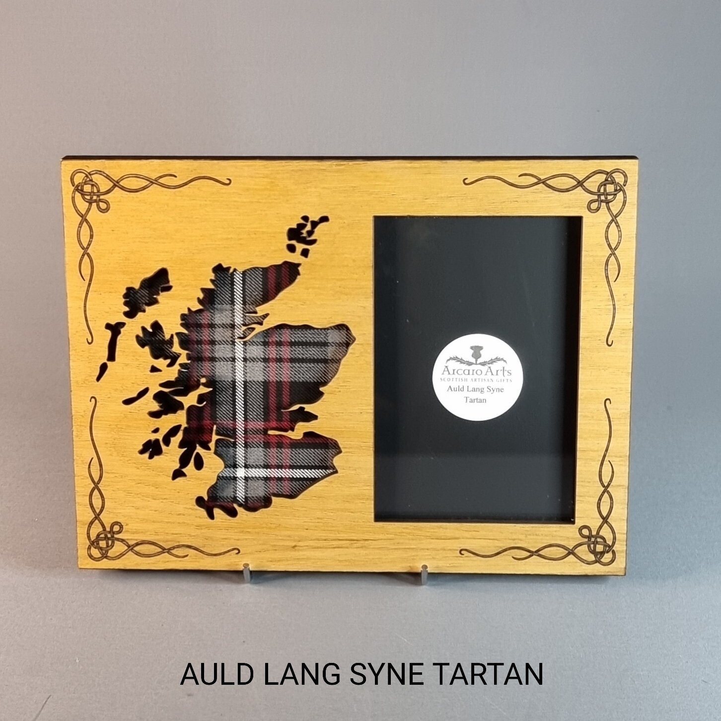 Scotland Map & Photo Frame With Tartan & Celtic Knot Design (6x4 photo)