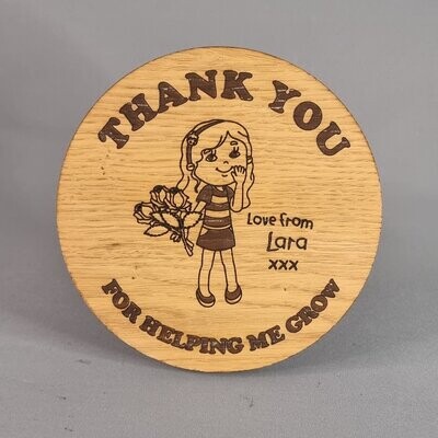 Thank you for helping me grow - teacher or nursery Gift from a girl