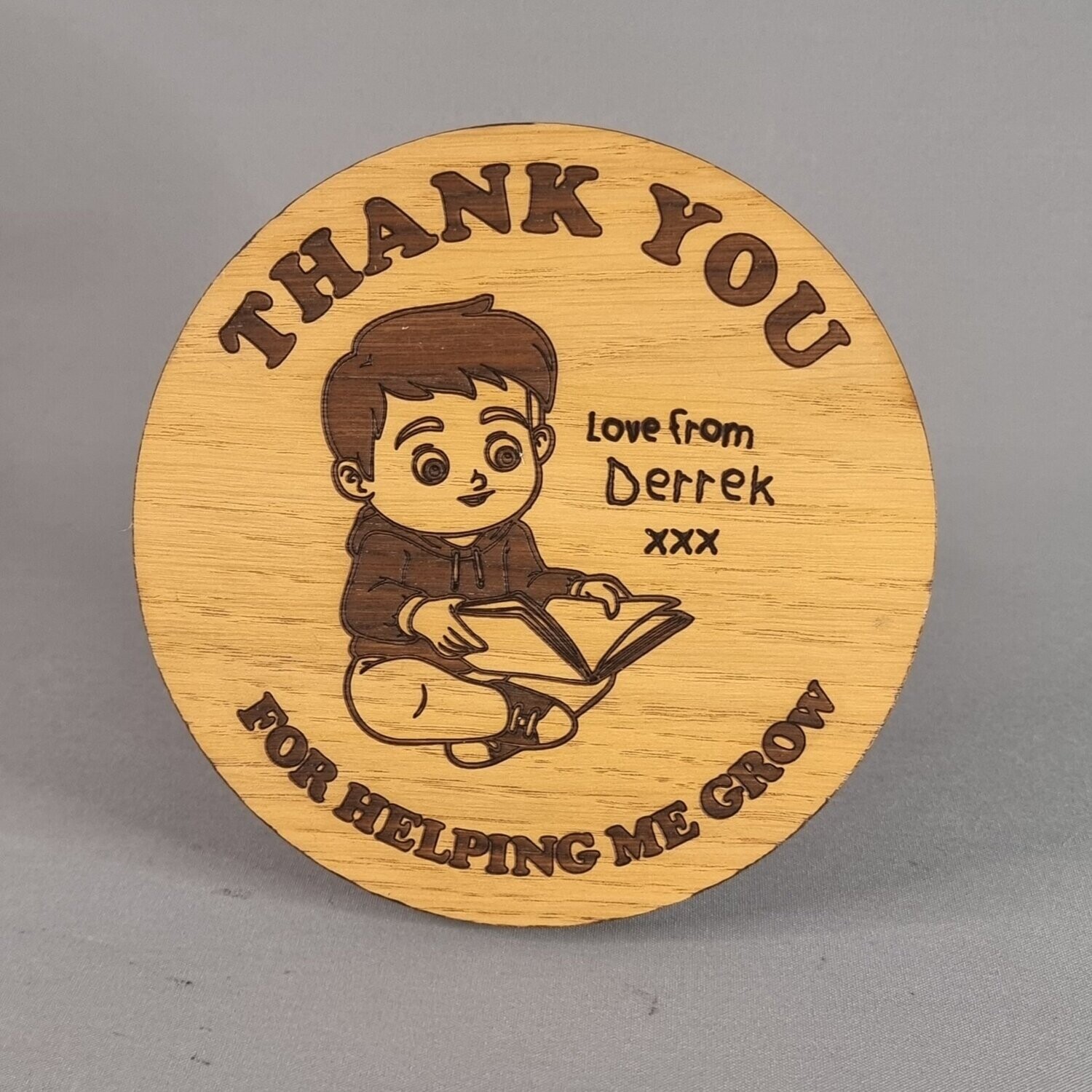 Thank you for helping me grow, teacher or nursery gift from a boy.
