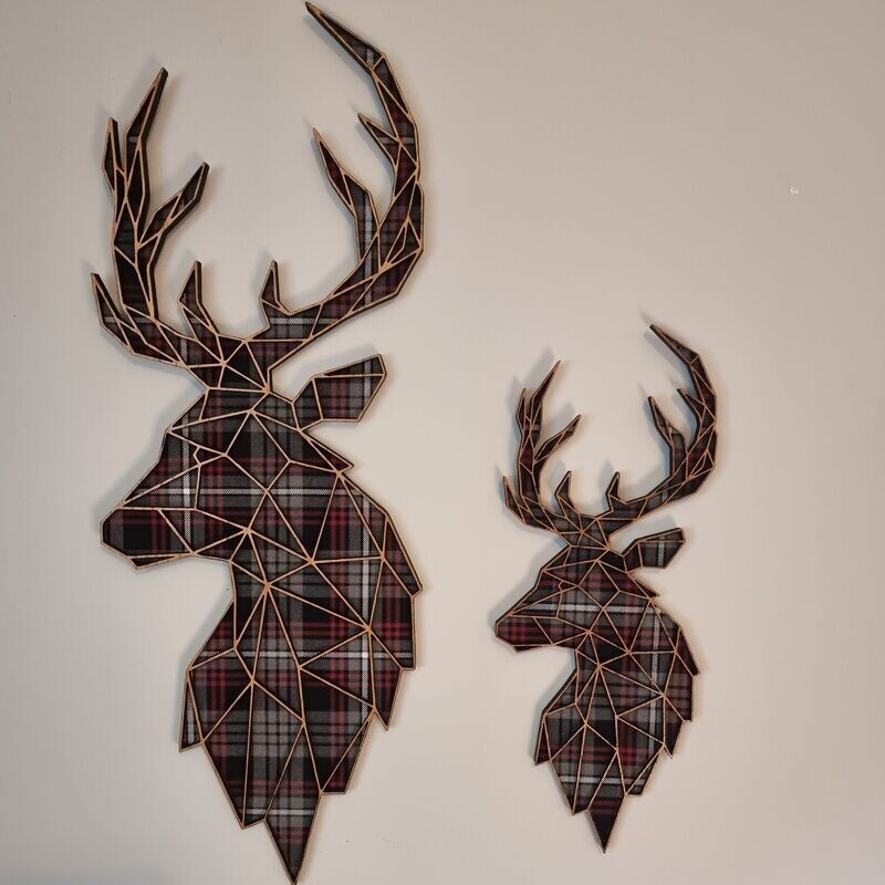 Tartan Stag with oak veneer geo design
