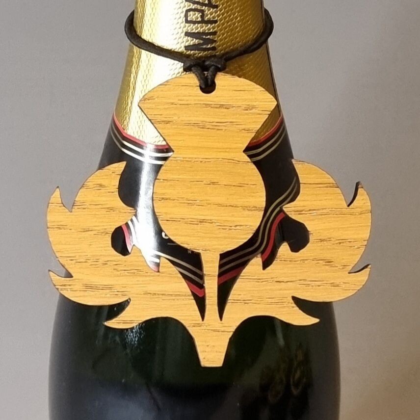 Thistle bottle neck gift tag