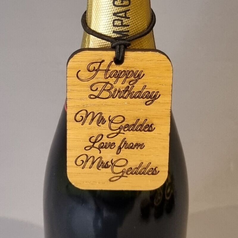 Rectangle any occasion bottle neck gift tag (add wording)