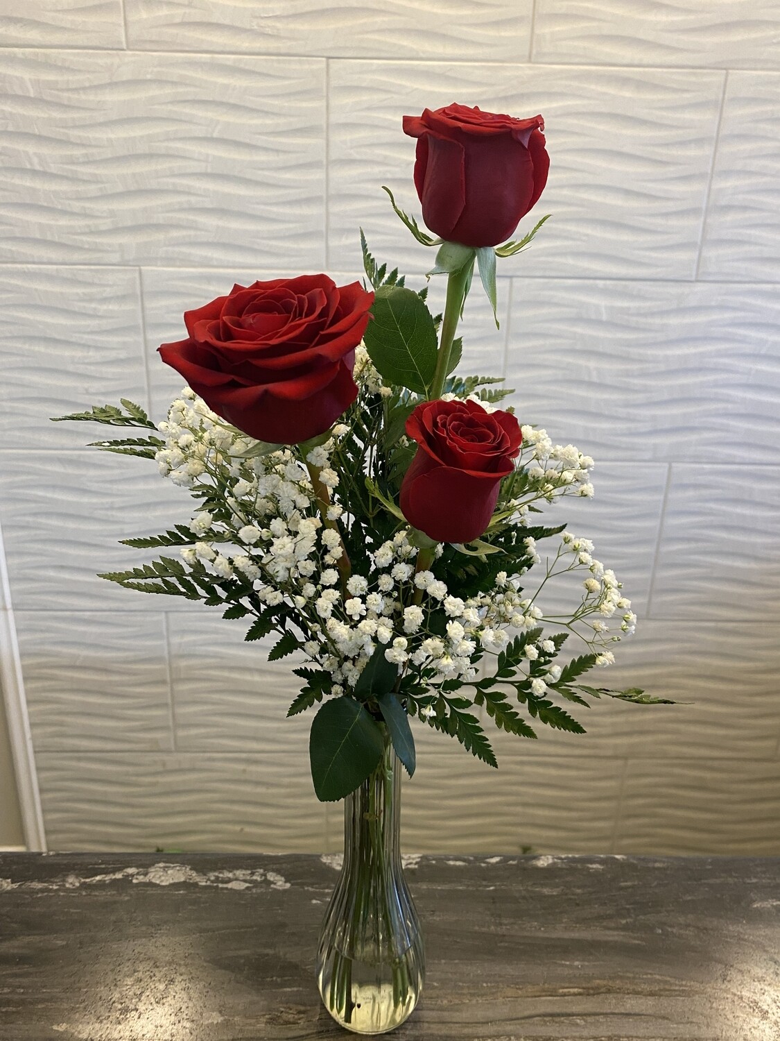 Three Roses in a Bud Vase