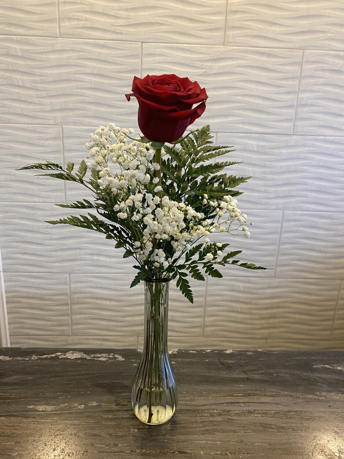Single Rose in a Bud Vase